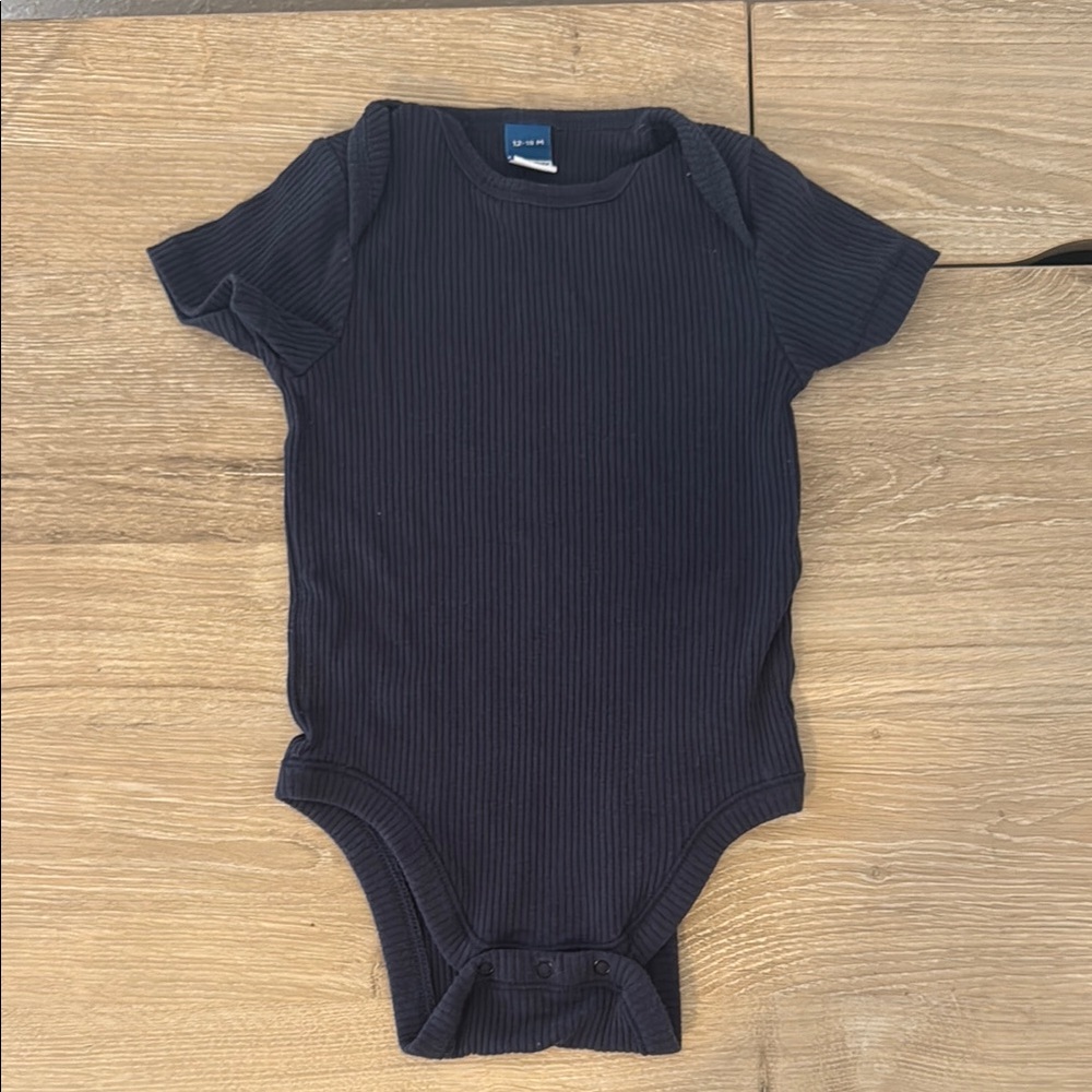 Navy Blue Ribbed Kids One Piece 12-18 MONTHS